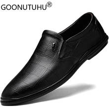 2021 Style Fashion Men's Shoes Casual Genuine Leather Loafers Male White & Black Slip On Shoe Man Driving Shoes For Men Big Size 2022 - buy cheap