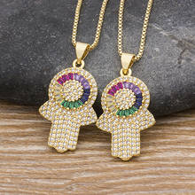 New Arrival Micro Pave Crystal CZ Stone Hamsa Hand Evil Eye Pendant Choker Necklace Women Collier Best Couple Jewelry Gift 2024 - buy cheap