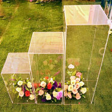 Wedding Flower Stand Acrylic Crystal Clear Square Column Wedding Decoration Flower Frame Road Decoration Column Party Supplies 2024 - buy cheap