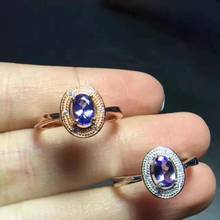 Real Natural Luxury Tanzanite Gemstone Rings For Women Solid 925 Sterling Silver Fine Jewelry Female Engagement Ring 2024 - buy cheap