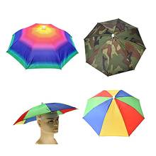 Chapéu guarda-chuva, chapéu para uso ao ar livre dobrável, chapéu com proteção solar uv para acampamento e caminhadas 2024 - compre barato