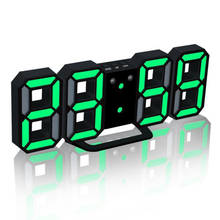 Despertadores digitales LED 3D para colgar en la pared, reloj electrónico con función de repetición, calendario, termómetro, pantalla para oficina 2024 - compra barato