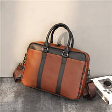 Simple Business Men Briefcase Handbag PU Leather Laptop Bag Fashion Casual Shoulder Bags Black Office Briefcase Male New 2024 - buy cheap