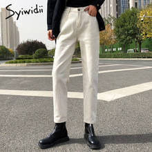 Syiwidii Elastic Waist Jeans for Women High Wais Denim Harem Pants Casual Female Mom Jeans Korean Fashion 2021 Black Beige Blue 2024 - buy cheap