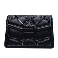 New rivet bag ladies chain shoulder bag fashion small square bag ladies hand bags  womans bags brand designers 2019 2024 - buy cheap