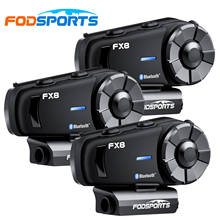 3Pc Fodsports Fx8 Bluetooth Intercom Motorcycle Helmet Wireless Headset 8 Rider 1000M FM Radio BT Interphone HD Stereo Headphone 2024 - buy cheap