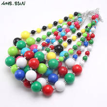 MHS.SUN Fashion Colorful Acrylic Beads Necklace Baby Girls Charm Chunky Bubblegum Beaded Necklace Handmade Kids Jewelry 1Pcs 2024 - buy cheap