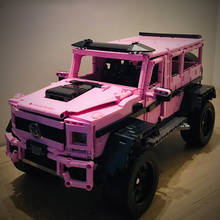 Moc carrinho elétrico de brinquedo, alta tecnologia rc rosa g800, verde, rubicon, com luz diy, criativo, off-road, bloco de construção, brinquedos para crianças, presente 2024 - compre barato