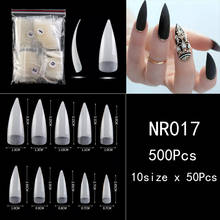 500/600Pcs Bag Professional Stiletto Fake Nails ABS Clear Natural Nail Tips Full Cover False Acrylic Curved Press on Nails Ongle 2024 - buy cheap