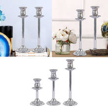 Antiqued Silver Candlestick Holder Decorative Candle Holder Metal Candle Stand 2024 - buy cheap