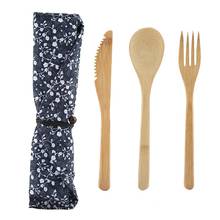 Japanese Style Reusable Bamboo Dinnerware Set Tableware Kit Kinfe & Fork & Spoon Easy To Clean Cutlery Set Kitchen Gadget Tools 2024 - buy cheap