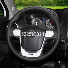 Capa preta de couro para volante de carro mg3 2024 - compre barato