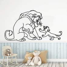 Simba adesivo de parede desenhos animados king leão decalque criança quarto de bebê decoração quarto menino removível arte mural amor e companhia 2024 - compre barato