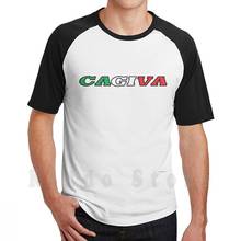 Cagiva Logo Text Green White Red Italian T Shirt Print For Men Cotton New Cool Tee Lucky Explorer Cagiva Elefant Gran Raptor 2024 - buy cheap