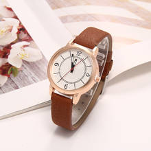 Повседневные наручные часы с кожаным браслетом для женщин, модные женские часы, аналоговые кварцевые часы из сплава, reloje mujer Relogio Feminino 2022 - купить недорого