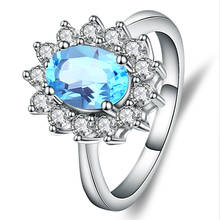 Женское Винтажное кольцо с натуральным голубым топазом 925 карата 2024 - купить недорого