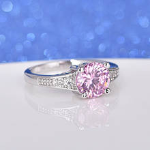 Anillos de cristal Rosa austriaco bonitos para mujer, joyería plateada, anillos de bisutería románticos para boda, venta al por mayor Dd126 2024 - compra barato