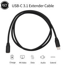 Cabo de extensão usb c tipo cabo de extensão c USB-C thunderbolt 3 para samsung galaxy s8 mais nexus 5x telefone inteligente usb 3.1 cabo usb 2024 - compre barato