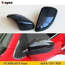 Cubierta de espejo de fibra de carbono estilo deportivo para VW Golf 6, 1,4 T, 1.6L, GTI 2,0 T, R20, año 2012-2018, MK6, reemplaza la tapa del espejo trasero 2024 - compra barato