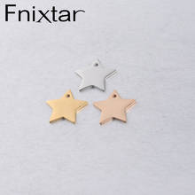 Fnixtar estrela encantos espelho polido aço inoxidável diy cinco pontas estrela jóias fazendo pulseira colar 20 peças/lote 2024 - compre barato