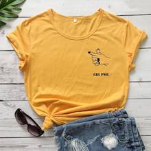 hand grl pwr girl power T-Shirt 100% Cotton art unisex women funny grunge Fashion tumblr camisetas  tshirt top tee Drop Shipping 2024 - buy cheap