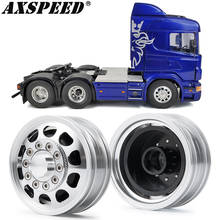 AXSPEED Tamiya Front Wheel Hub Aluminum Alloy Beadlock Wheels Rims for 1/14 Tamiya RC Climbing Trailer Cargo Truck Car Parts 2024 - buy cheap