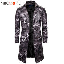 Steampunk Trench Long Coat Men Casual Leopard Printed Double-breasted Slim Trenca Hombre Mens Winter Jackets And Coats Outerwear 2024 - buy cheap