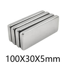 1-5 pces 100x30x5 N35 NdFeB Block rare earth magnet 100x30x5 mm Neodymium Permanent Magnets Rare Earth Industry Magnet 100*30*5 2024 - buy cheap