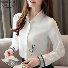 Blusa informal de manga larga para mujer, camisa blanca bordada, holgada, para otoño, 2021, 50, nueva moda, 7092 2024 - compra barato
