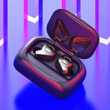 Беспроводная зарядка FMJF8, TWS Bluetooth, водонепроницаемые спортивные наушники с защитой от пота 5,0, Hi-Fi, музыка вкладыши в уши для наушников 2024 - купить недорого