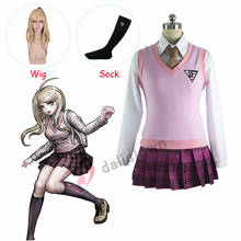Disfraz de Anime Danganronpa V3 kaade Akamatsu, uniforme escolar japonés, faldas, disfraz de Halloween para mujer 2024 - compra barato