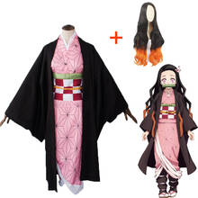 Anime demônio slayer kimetsu não yaiba kamado nezuko cosplay traje japonês quimono conjunto completo terno cosplay para mulher 2024 - compre barato