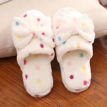 New bow lady cute winter warm cotton drag home slip indoor slippers 2024 - buy cheap