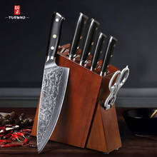 TURWHO 7 PCS Best Kitchen Knives Sets With Excellent Acacia Wood/Knife Set BlocK Super Sharp Japanese Damascus Steel Knives Set 2024 - buy cheap