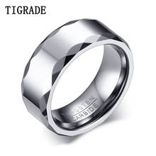 Tigrade 8mm Men Tungsten Carbide Ring Silver Color Ripple Shape Rings Polished For Engagement Party Rings Jewelry anel masculino 2024 - buy cheap
