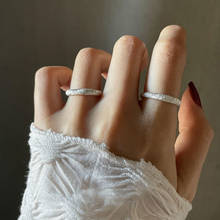 Anillo pequeño abierto para mujer, sortija ajustable de plata de ley 100% 925 auténtica, anillos de compromiso de amor 2024 - compra barato