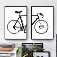 Póster de bicicleta de estilo escandinavo, pintura en lienzo blanco y negro, arte de pared, imagen para sala de estar, dormitorio, decoración nórdica del hogar 2024 - compra barato