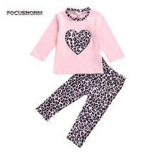 FOCUSNORM 1-6Y Autumn Baby Girls Leopard Clothes Sets Long Sleeve Pullover Tops Pants Trousers 2pcs 2024 - buy cheap