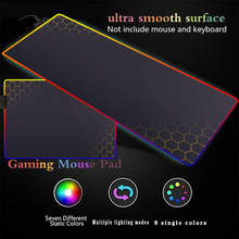 Hexagon Texture Large RGB Gaming Mouse Pad Gamer Mousepad LED Light Illuminated USB Wired Colorful Luminous Non-Slip Mouse Mice 2024 - buy cheap