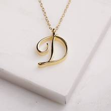 Cursive English letter name Sign D Monogram pendant chain necklace alphabet Initial friend family lucky gift necklace jewelry 2024 - buy cheap