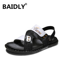 Leather Men Shoes Summer New Men's Sandals Fashion Outdoor Sandals Beach Slippers Zapatillas Hombre 2024 - buy cheap