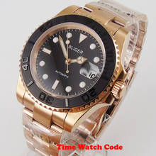 Miyota8215-Reloj Automático para hombre, pulsera de hora con esfera negra de zafiro, con bisel de cerámica de 40mm, color oro rosa, NH35 y Miyota8215 2024 - compra barato