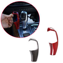 Настоящая красная Автомобильная внутренняя ручка переключения передач из углеродного волокна, декоративная накладка на головку передач для BMW E60 E70 E71 5 Series X5 X6 2024 - купить недорого