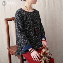 Women Irregular Leng Broken Floral Cotton Linen Shirt Tops Ladies Retro Vintage Loose Blouse Shirts Female 2020 Spring Shirt 2024 - buy cheap