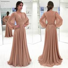 New Arrival Long Sleeves Chiffon Mother of the Bride Dresses Formal Godmother Evening Wedding Party Guests Gown Plus Size 2024 - buy cheap