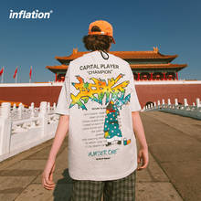 Мужская футболка с трафаретным принтом INFLATION, уличная футболка для лета 2020 2024 - купить недорого