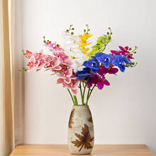 Simulación 3D de orquídeas pequeñas, 9 cabezas/Paquete de flores falsas, decoración de pared de boda, bricolaje, Phalaenopsis Artificial 2024 - compra barato