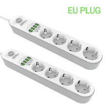 Power Strip EU Plug 4 Outlets 4 USB Port with Extension Socket & 2.0M Cable Electrical Wall Charger Adapter for Home Office 2024 - buy cheap