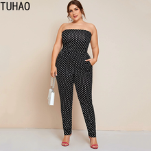 TUHAO Plus Size 8XL 7XL 6XL 5XL Women Sexy Nightclub Jumpsuit Polka Dot Tube Top Jumpsuits Casual Jumpsuit Romper Clothes WM12 2024 - buy cheap