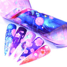 Ноготь LCJ фольга мраморная/Цветочная серия ногтевого дизайна переводная наклейка бумажная розовая синяя фольга яркий мрамор DIY дизайнерское украшение 2022 - купить недорого